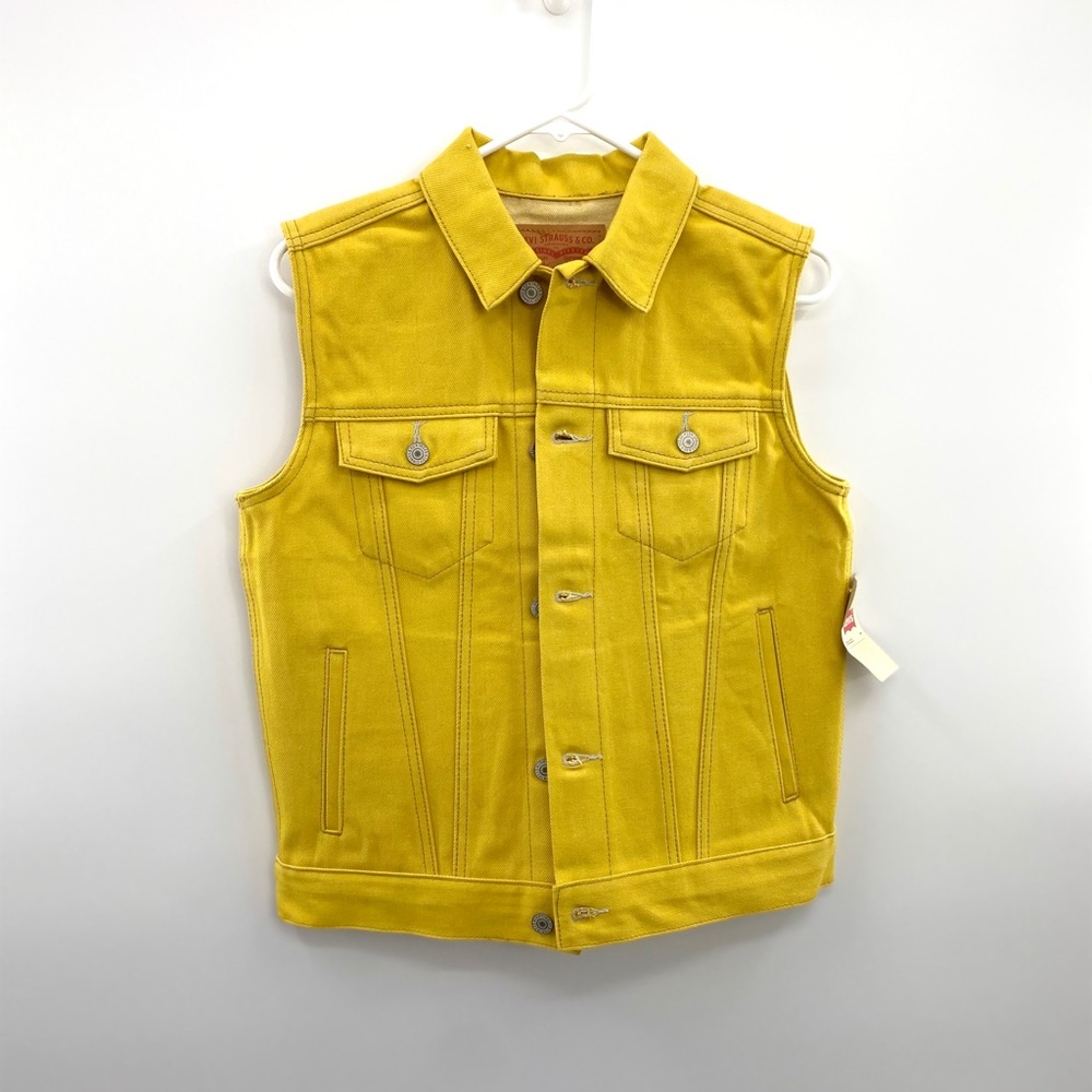 Levi Strauss & Co Denim Yellow Vest Size Large